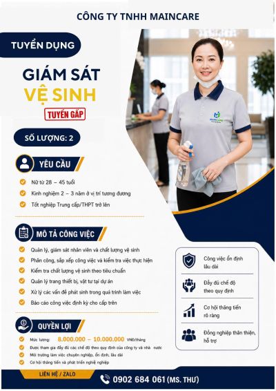 TUYỂN DỤNG NH&Acirc;N VI&Ecirc;N GI&Aacute;M S&Aacute;T
